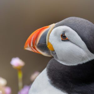 Puffins Saltee island portrait